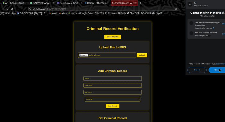 CRIMINAL VERIFICATION SYSTEM