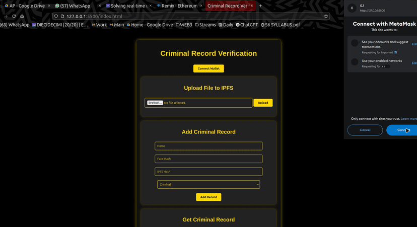 CRIMINAL VERIFICATION SYSTEM