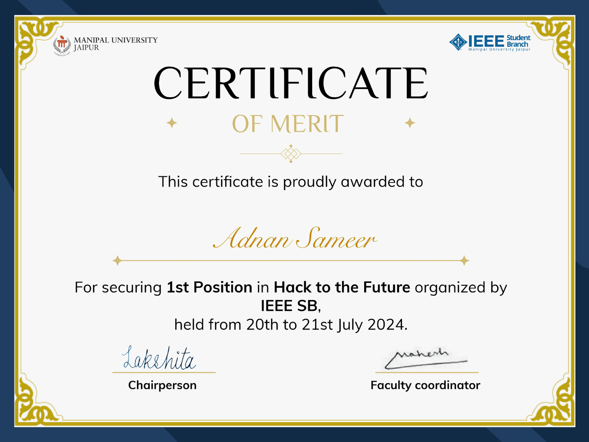 Hack to the Future Certificate